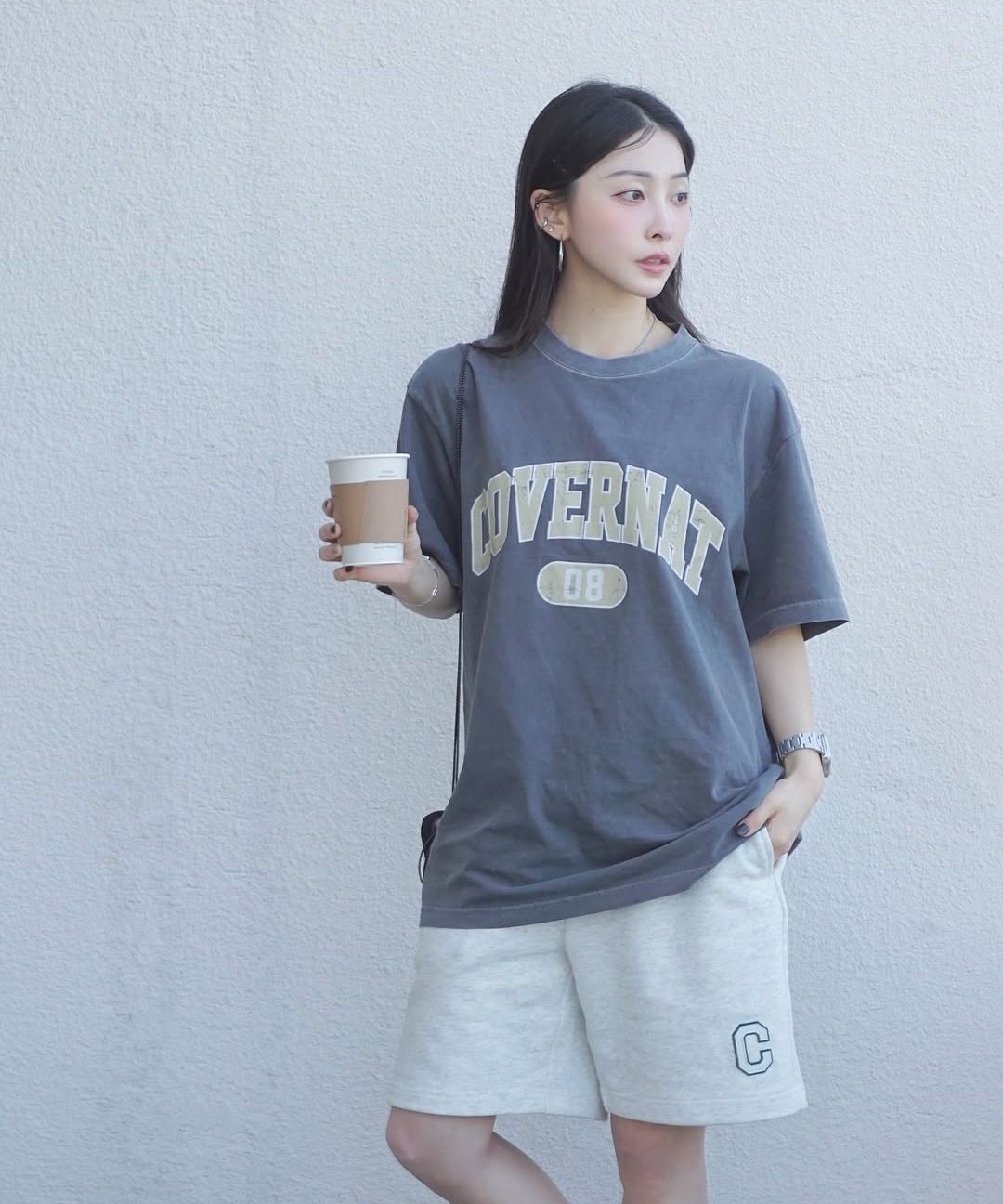 Tシャツ・カットソー COVERNAT Arch Dying T-Shirt Blue Arch Logo Dying T-Shirt Blue - Covernat | 60% - Asian