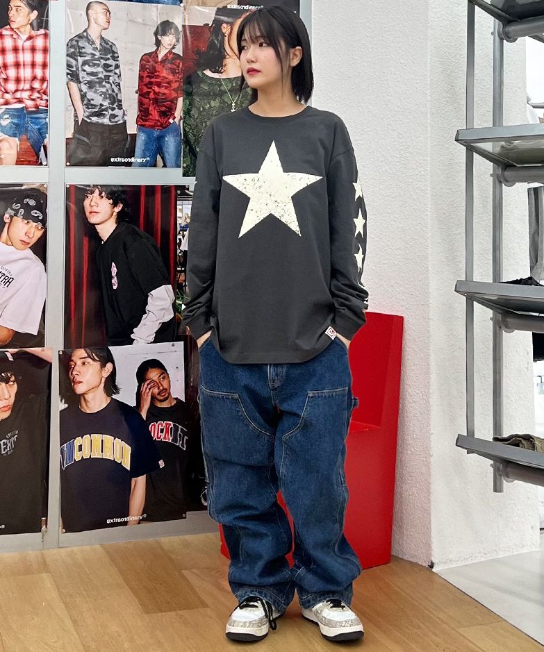 ★ EXTRAORDINARY ★ 日本未入荷 STARS LONG SLEEVE MUSINSA | EXTRAORDINARY STARS LONG SLEEVE CHARCOAL