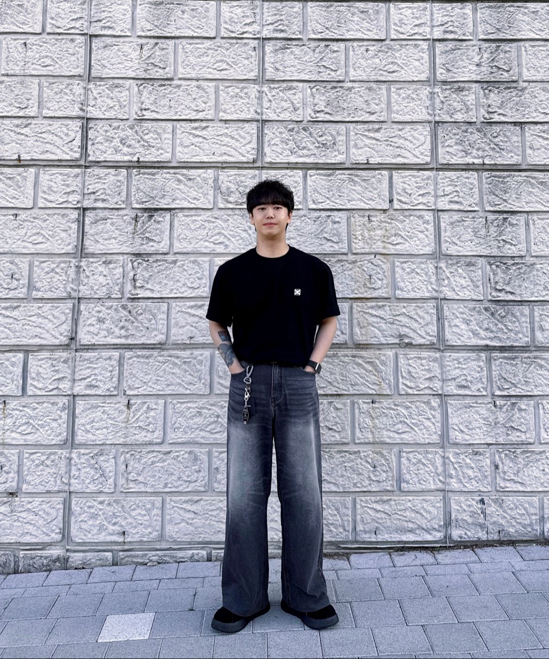 MUSINSA公式 | DNSR Signature wide denim pants black