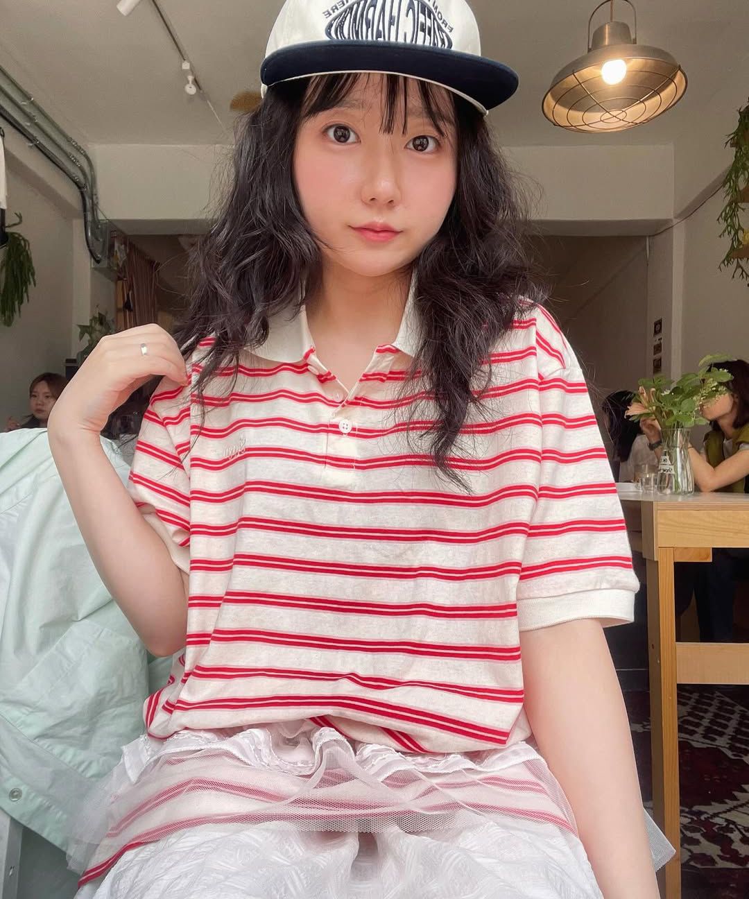 MUSINSA | SINOON Stripe Half Sleeve PK Shirt (Blue)