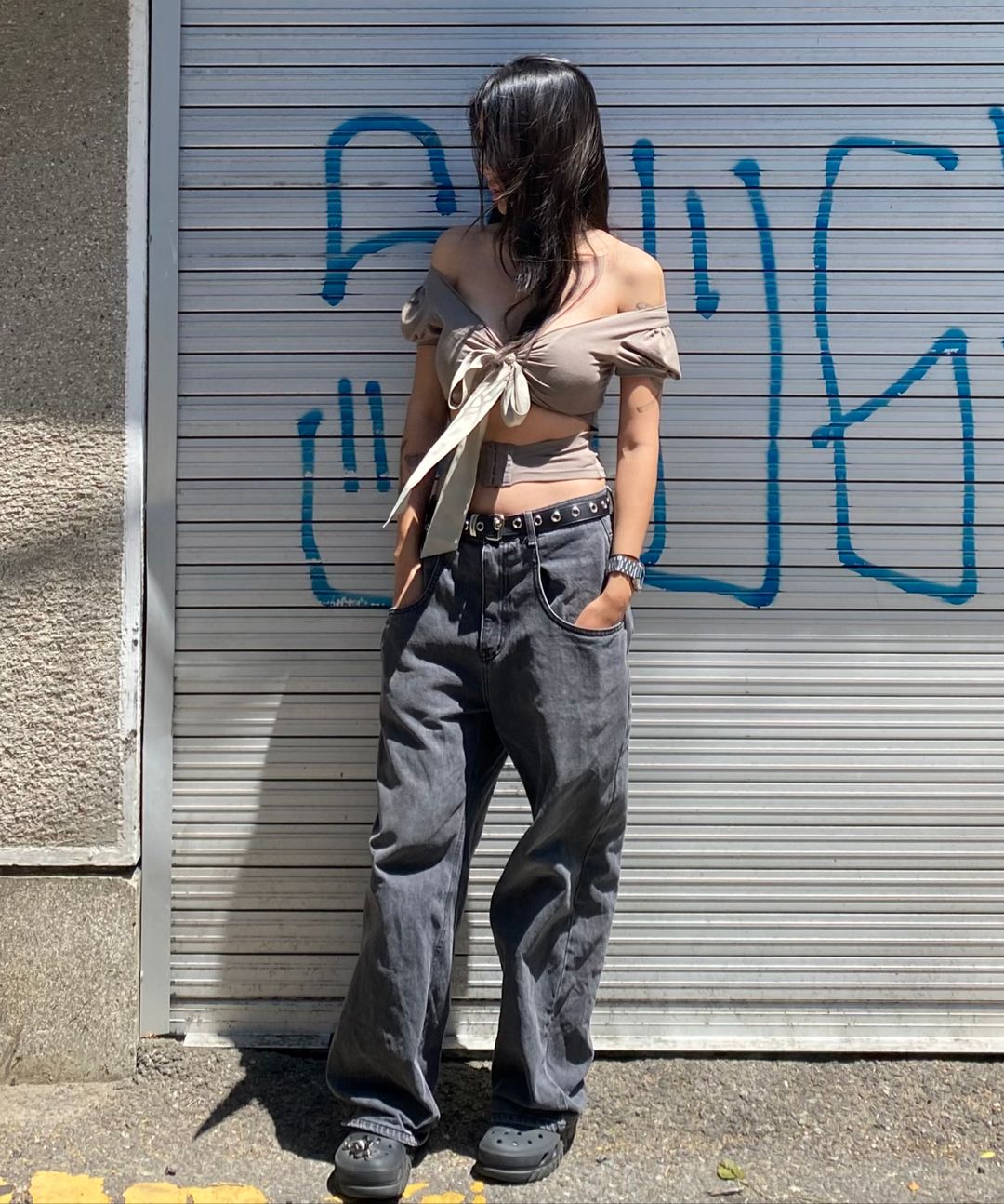 MUSINSA公式 | SCULPTOR Princess 2way Tee Charcoal