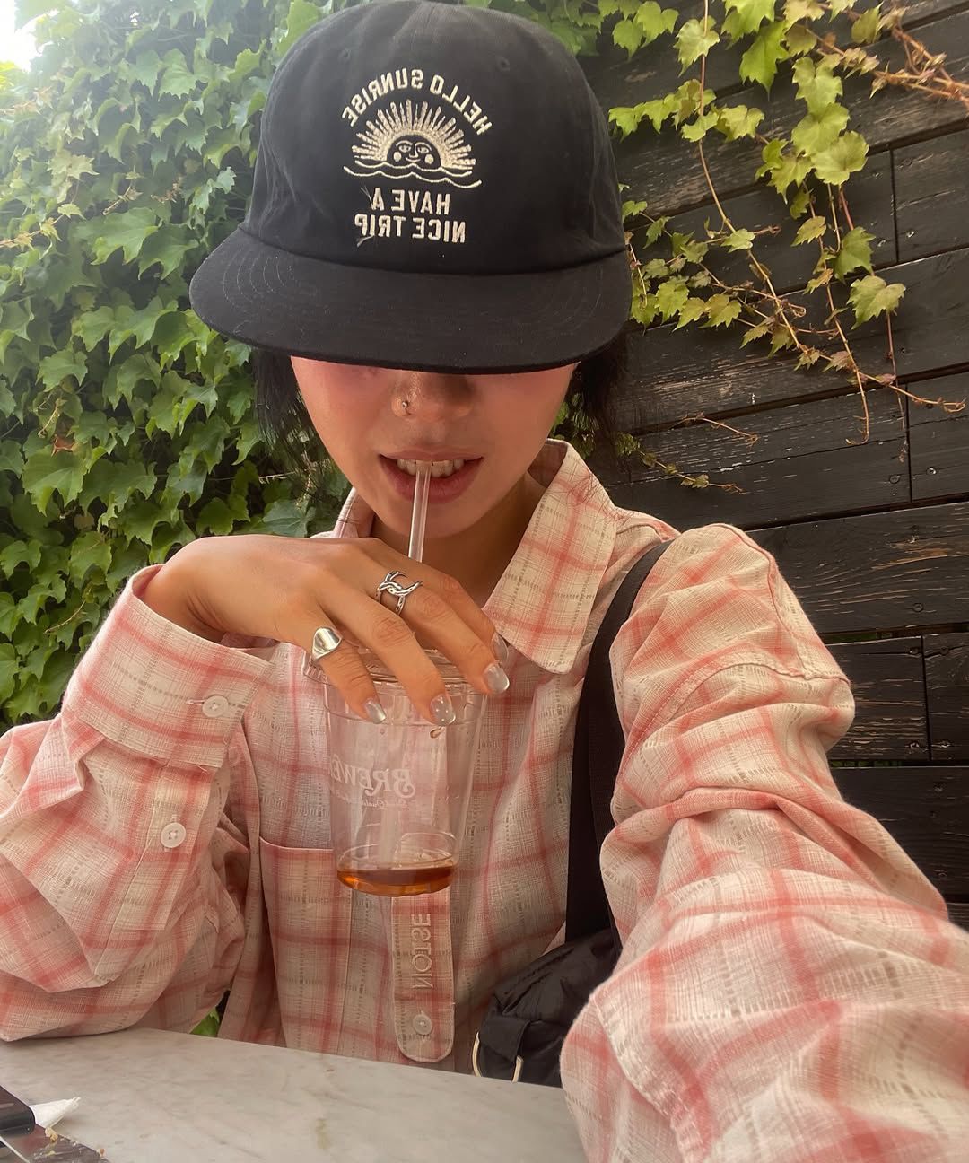 MUSINSA公式 | HELLO SUNRISE HS VTG Arch Logo Relaxed Fit Cap_Red