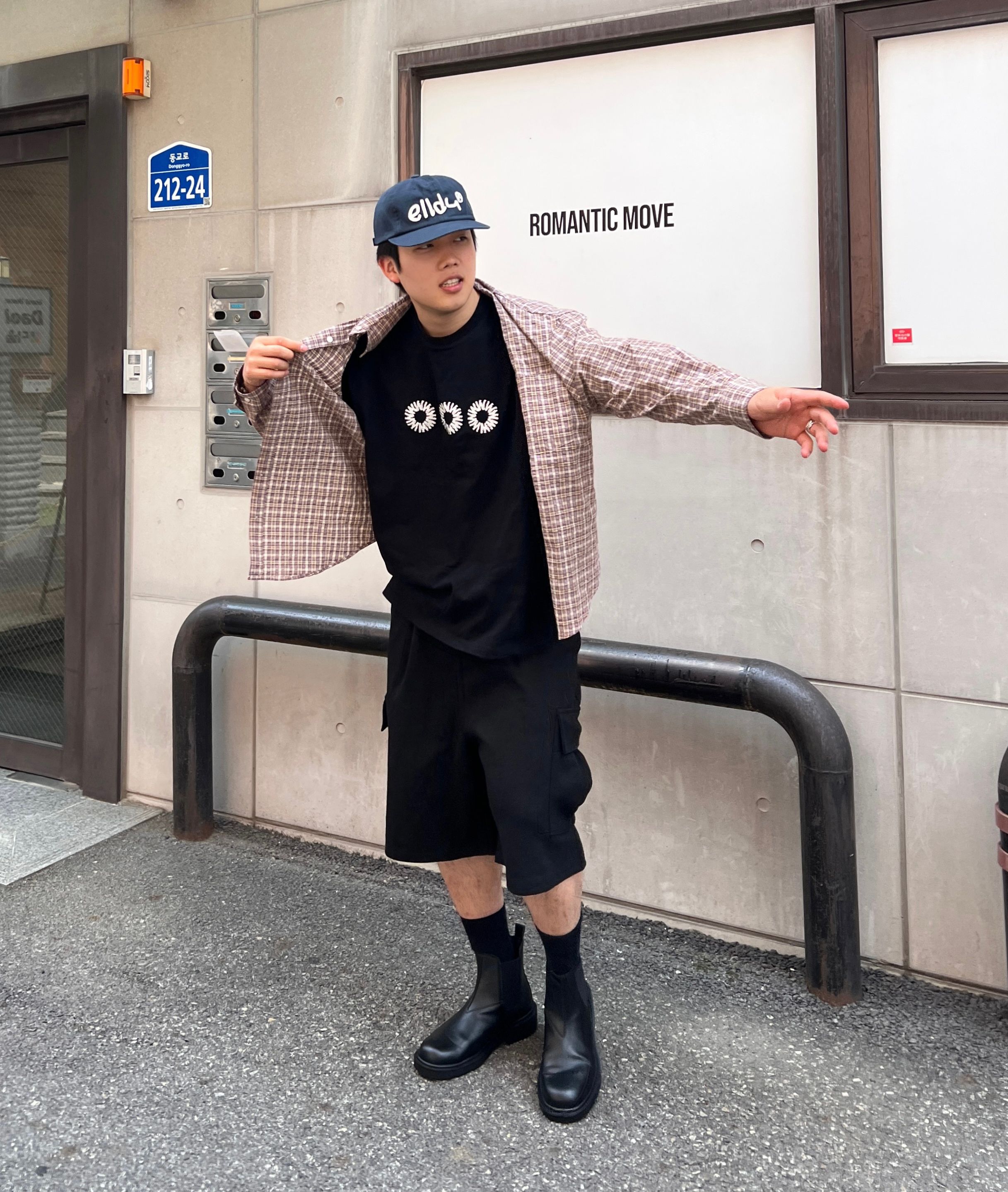 MUSINSA公式 | 999HUMANITY EVDロゴハーフTシャツ（ダークネイビー）