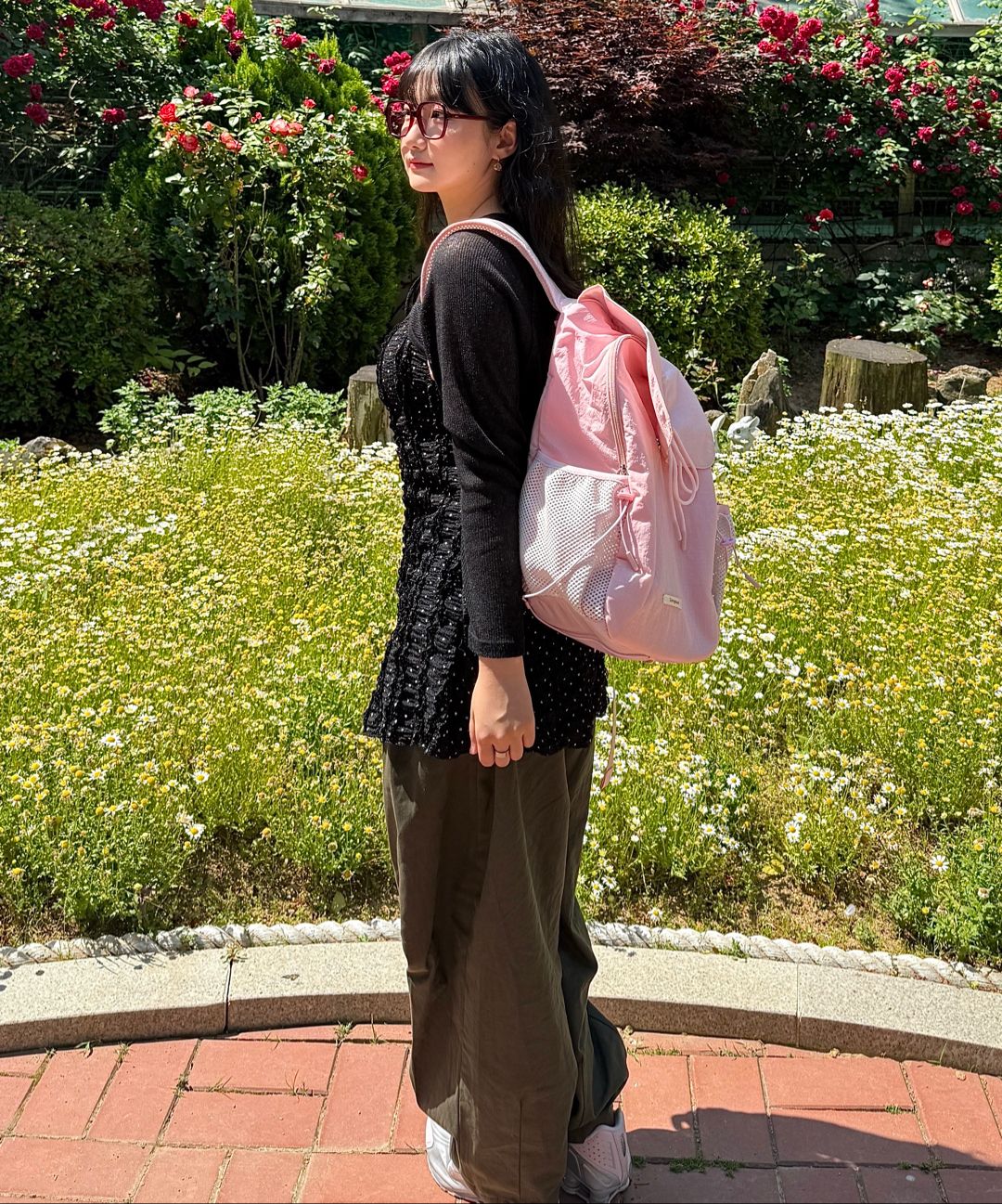 MUSINSA | ZEROPLANET Nylon Shirring Ribbon Backpack [PINK]