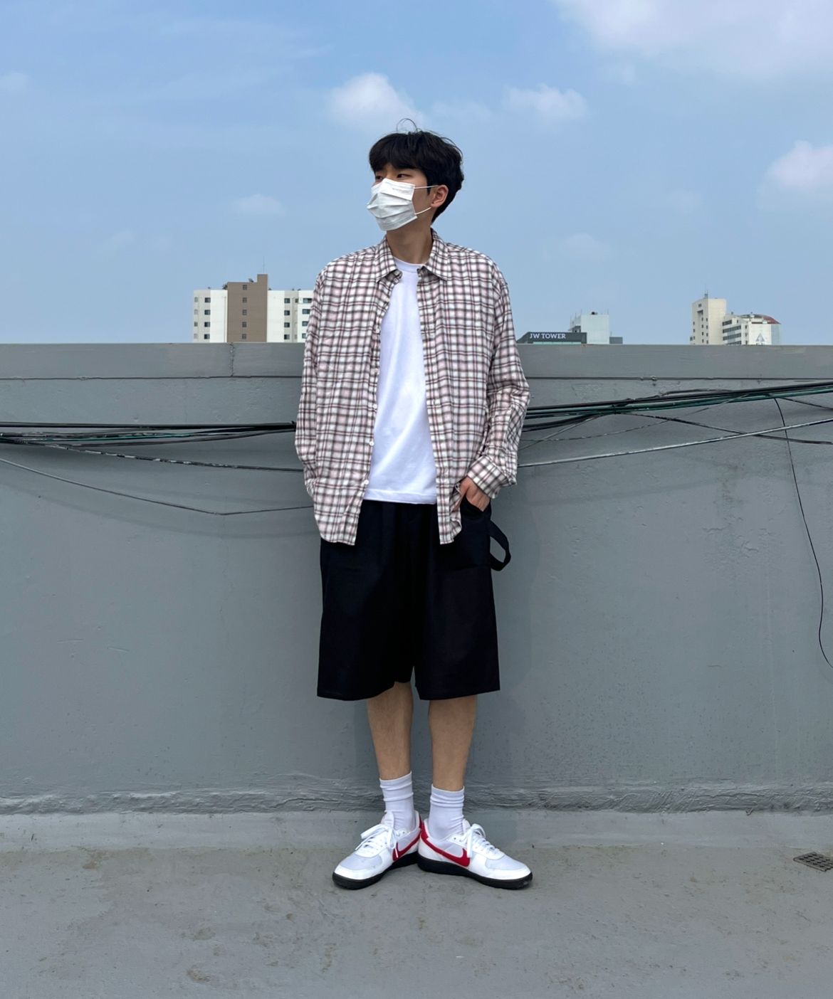 MUSINSA | WHOLOVESART Carpenter Bermuda Banding Pants Black