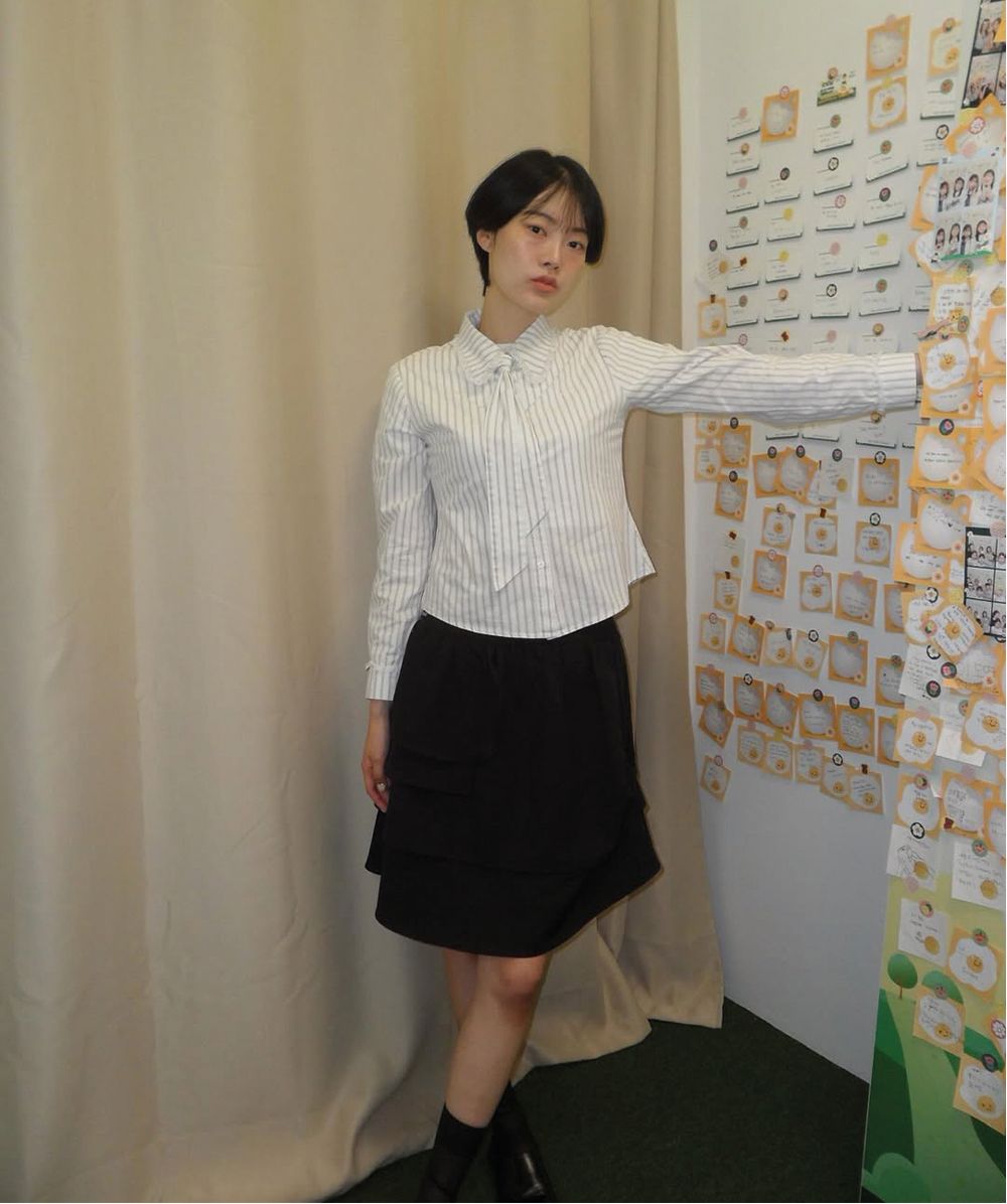 MUSINSA | MISEKI SEOUL Unbalanced layers midi skirt CHARCOAL