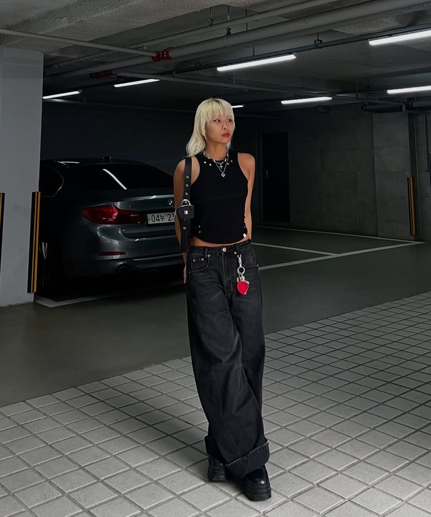 【BADBLOOD】チャーリーバレルジン - ミッドブルー MUSINSA公式 | BADBLOOD Charlie Barrel jeans - Mid Blue