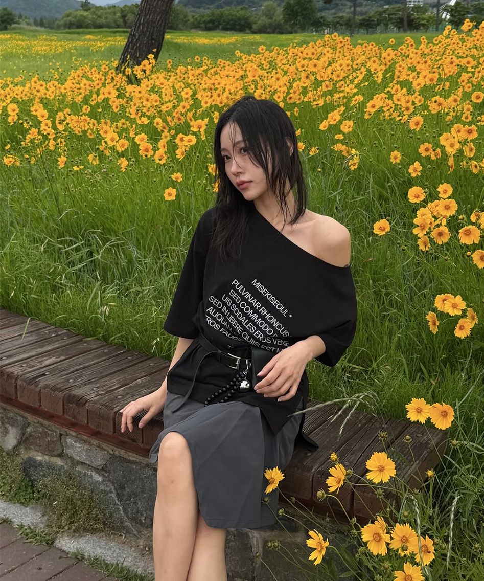 Tシャツ・カットソー MISEKI SEOUL Unbalanced quote slit sleeves KK5B0047 MUSINSA | MISEKI SEOUL Unbalanced quote slit sleeves WHITE
