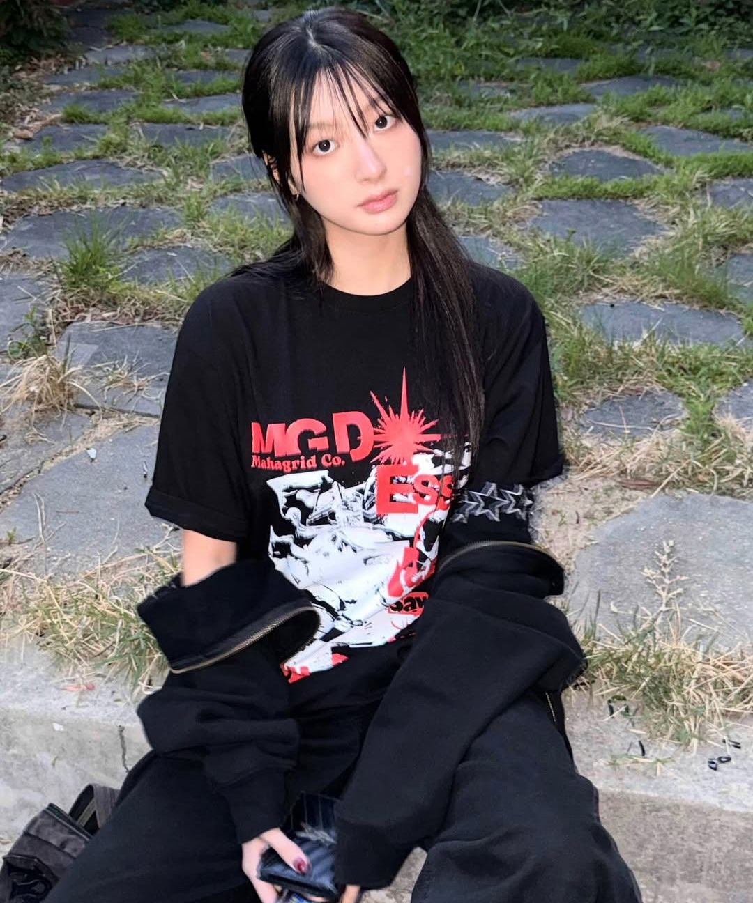 【mahagrid】24SS★ CRASH TEE 마하그리드(MAHAGRID) CRASH TEE WHITE(MG2EMMT514A) - 사이즈