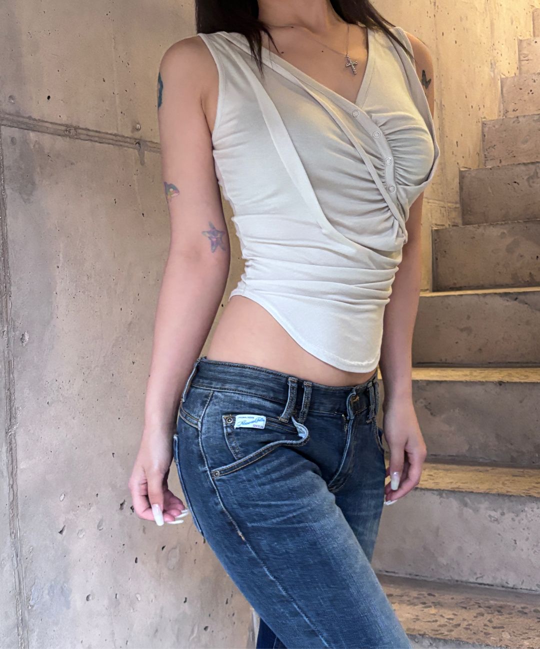 MUSINSA | PLEASENOFOLLOW 25Vintage Washing Boots-Cut Denim