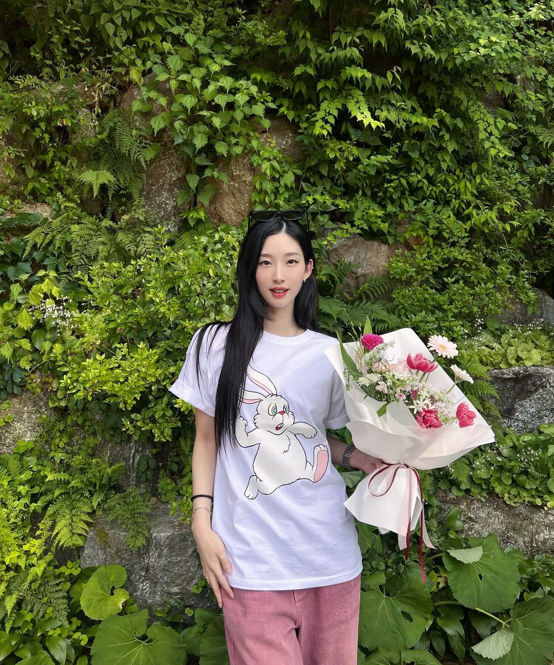 Tシャツ・カットソー LAUGHER Puck and Run Bunny White T-Shirt Black TS63 MUSINSA | LAUGHER Puck and Run Bunny (White) 3D T-Shirt - Black