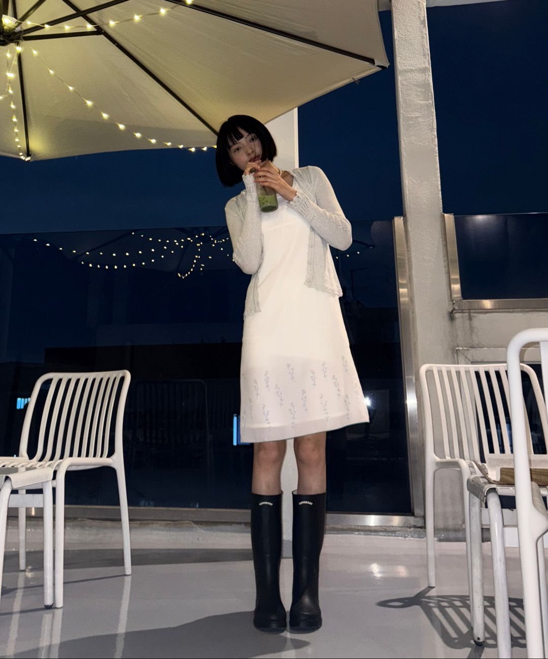 COVERNAT WOMAN ■ Clover Heart Back Lace Up Rain Boots Long MUSINSA | COVERNAT WOMAN Clover Heart Back Lace Up Rain