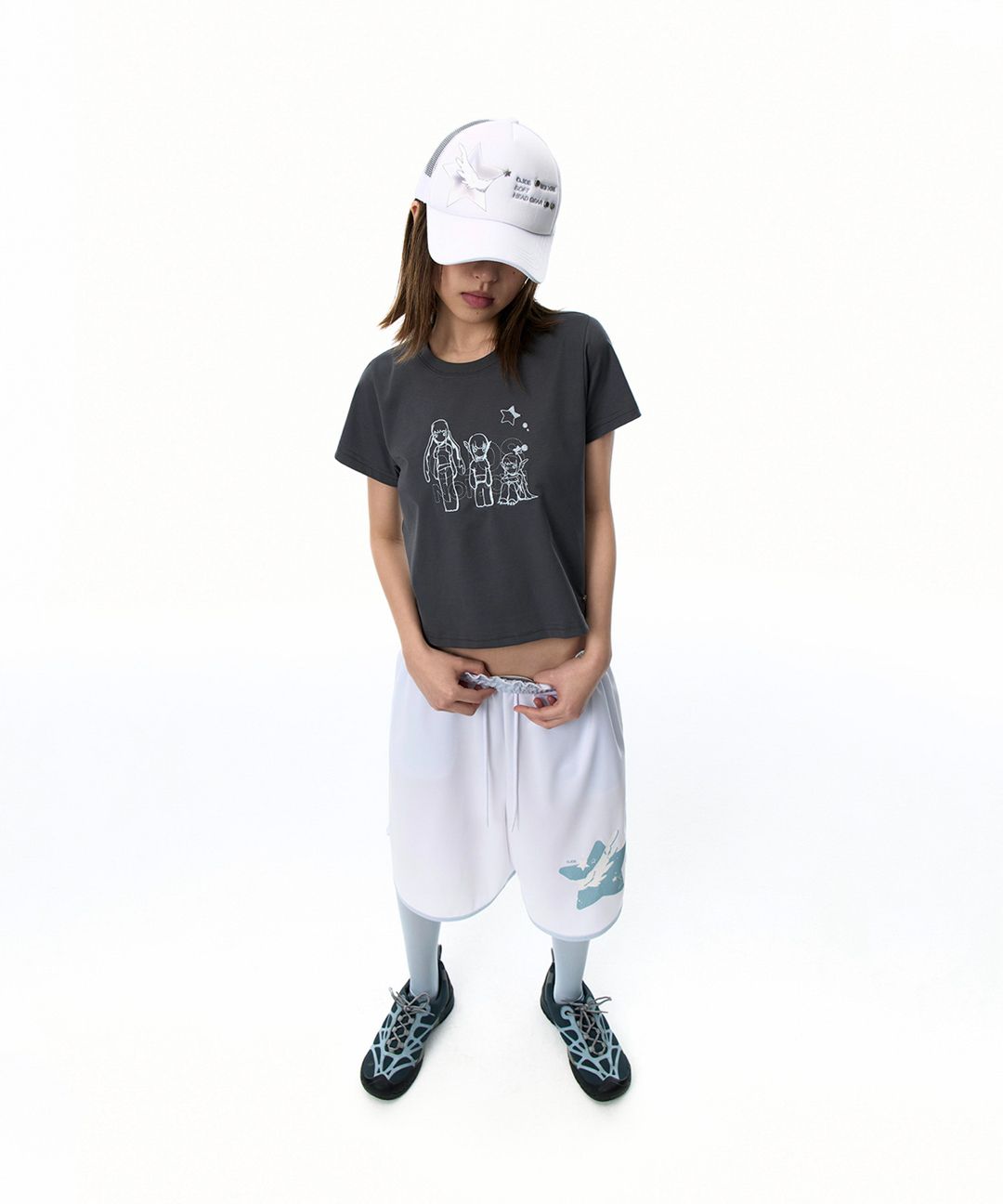 Tシャツ・カットソー [OJOS x NOITOW SHU] Graphic Crop T-shirt : 3color MUSINSA | OJOS OJOS x NOITOW SHU Graphic Crop T-shirt / Blue