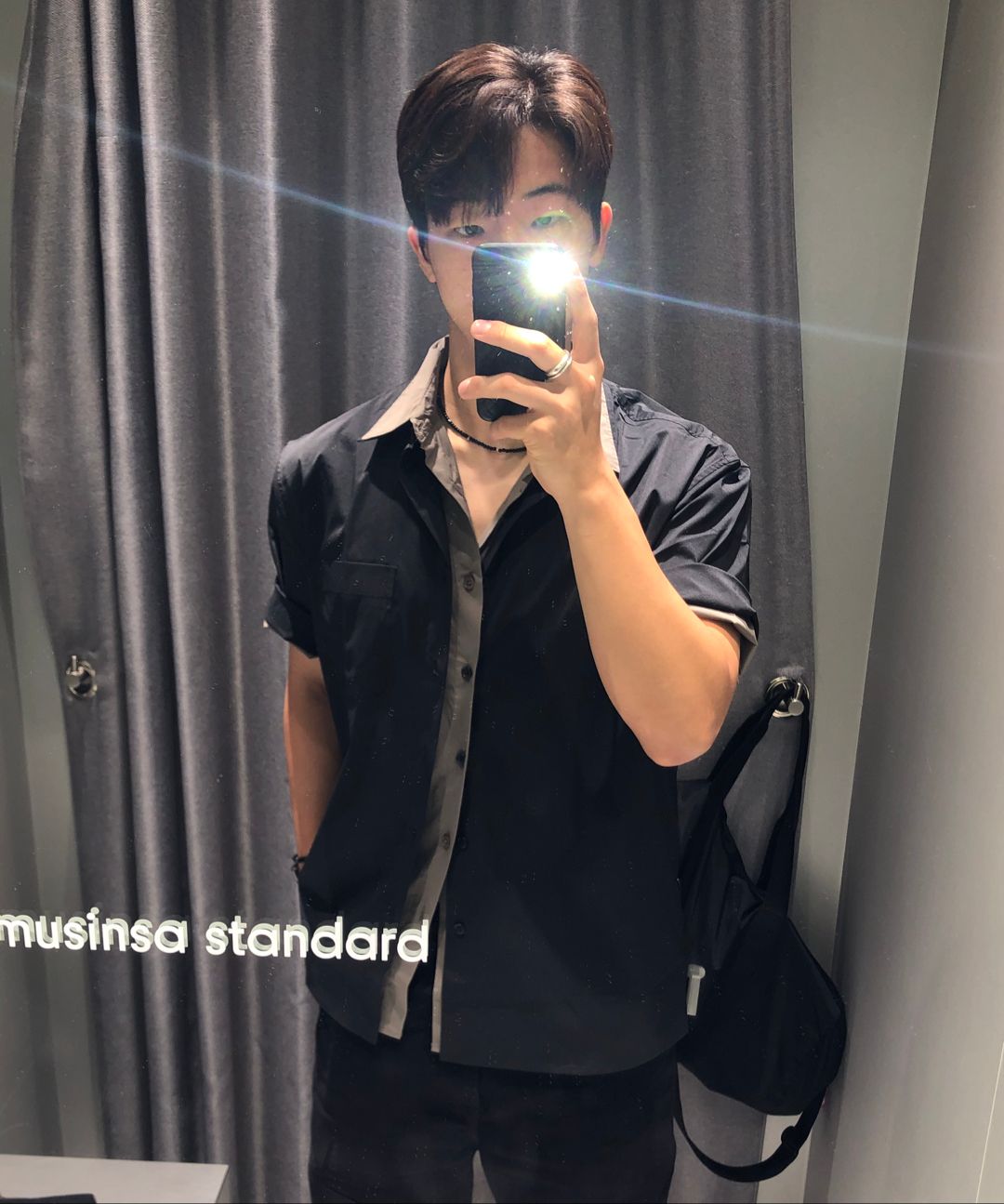 ★MUSINSA STANDARD★ Relaxed lightweight nylon shirt black M MUSINSA | MUSINSA STANDARD Relaxed lightweight nylon shirt