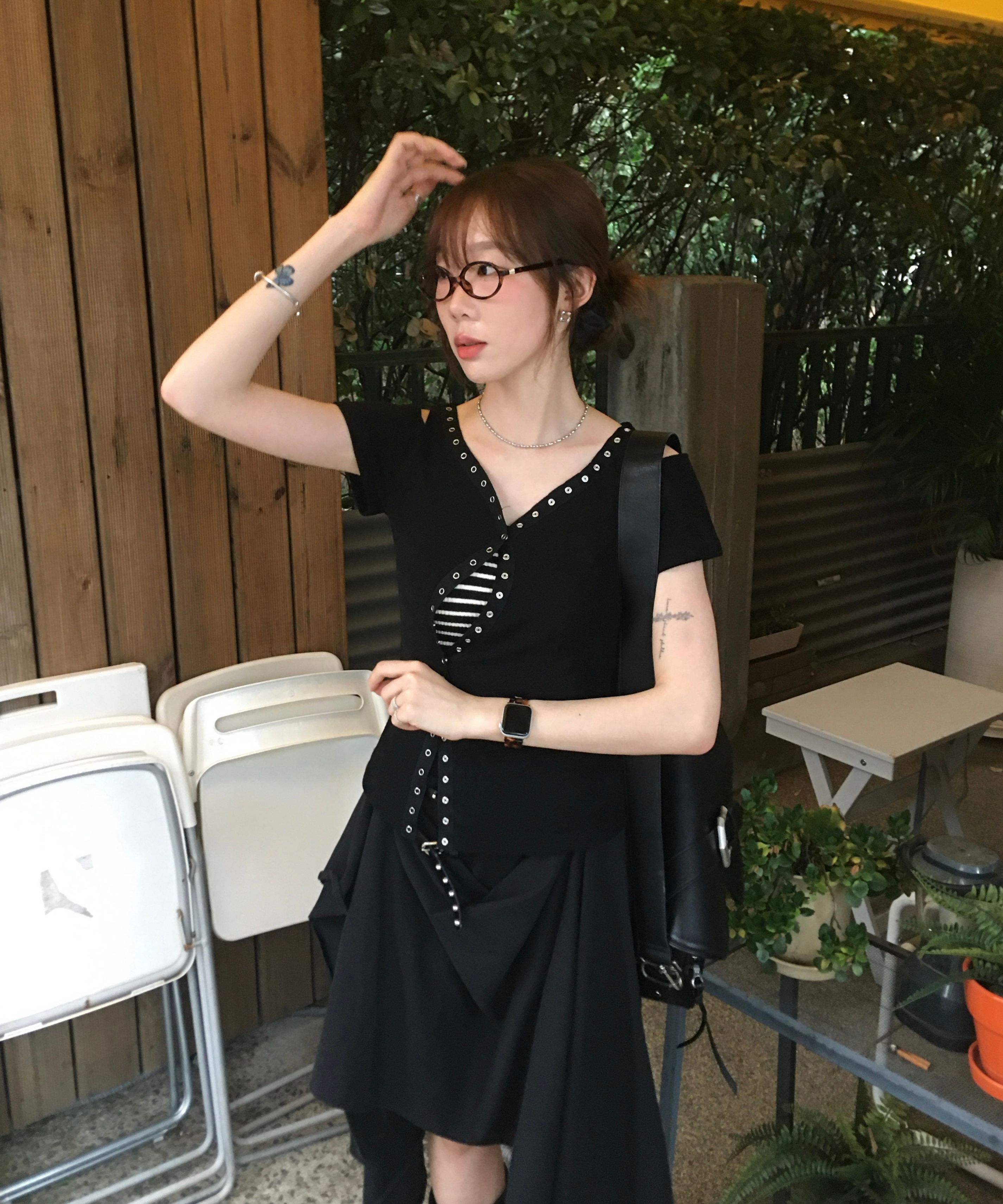 MUSINSA | NILLRING T19.00 Snep point Short-sleeved cardigan