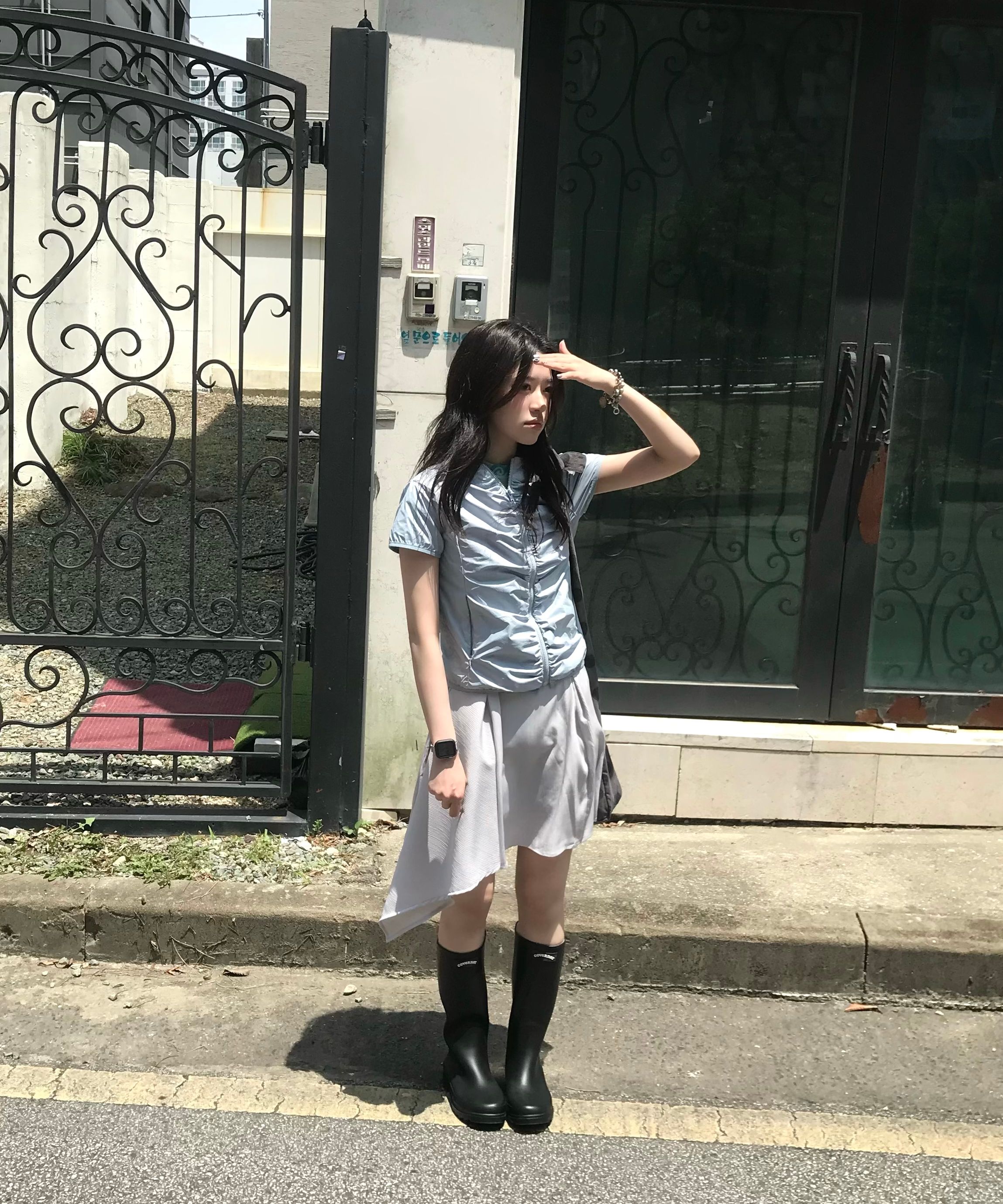 COVERNAT WOMAN ■ Clover Heart Back Lace Up Rain Boots Long MUSINSA | COVERNAT WOMAN Clover Heart Back Lace Up Rain