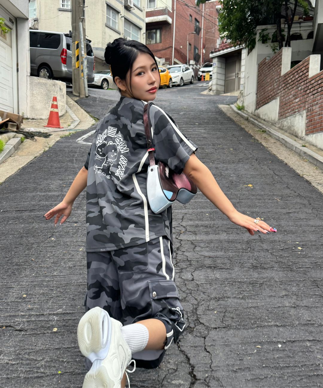 MUSINSA | NYXX TOUGH BEAR CAMO HALF PANTS BLACK