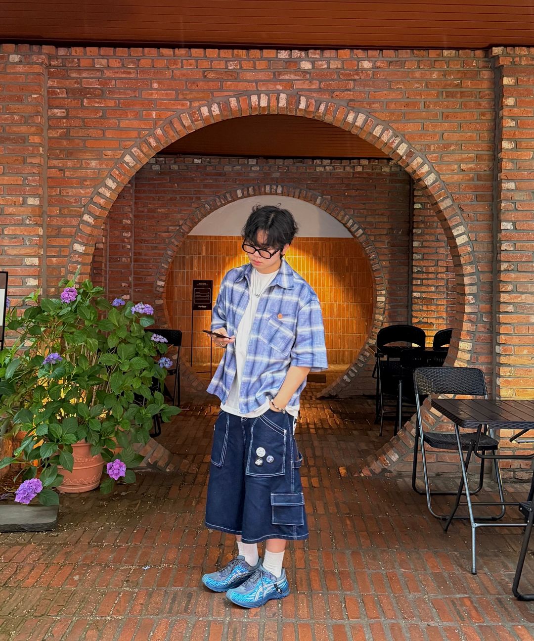 【YOURNUS】Carpenter Black Linen Bermuda Denim YOURNUS】Carpenter Black Linen Bermuda Denim (YOURNUS/デニム