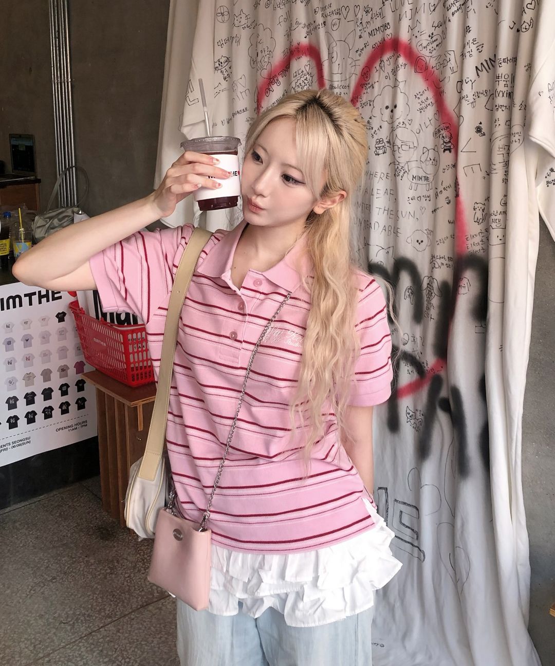 ★WAIKEI★ Striped pique short sleeve t-shirt pink YKBE02TS0 MUSINSA | WAI KEI Striped pique short sleeve t-shirt navy