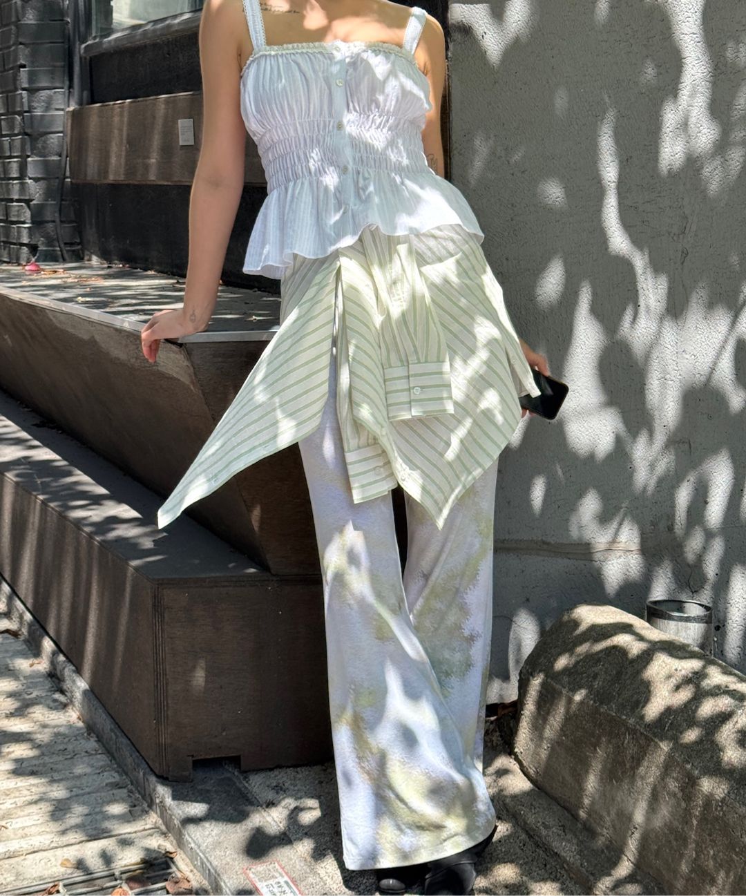 MUSINSA | KIJUN Print Flared Pants Print Flower