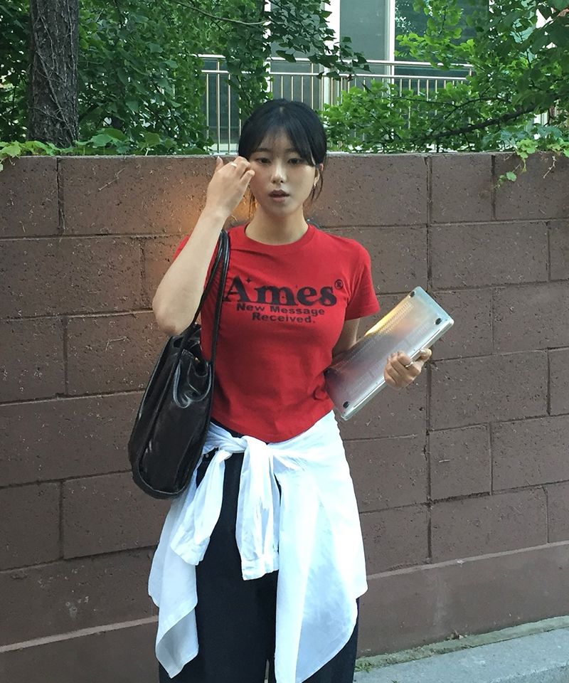 無料配送 ◆AMES-WORLDWIDE◆ ROUND HEM CROP TEE MUSINSA | AMES-WORLDWIDE ROUND HEM CROP TEE CHARCOAL