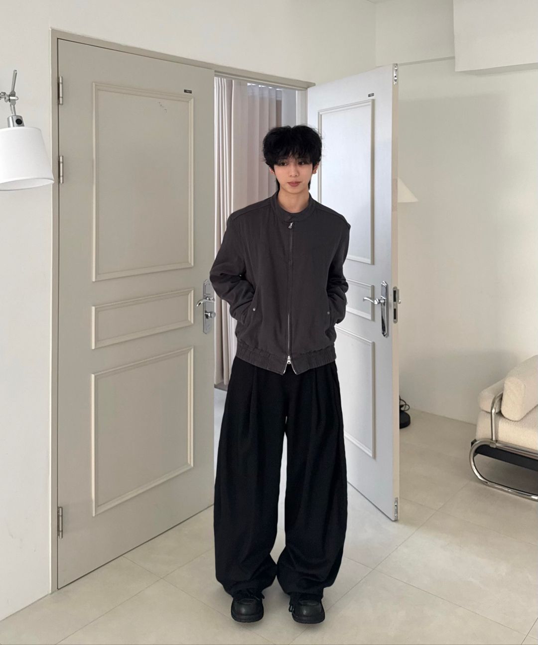 ●muahmuah● Classic Color Washed Cotton Pants Black _MUP224 MUSINSA | MUAHMUAH Classic Color Washing Cotton Pants [Brown]