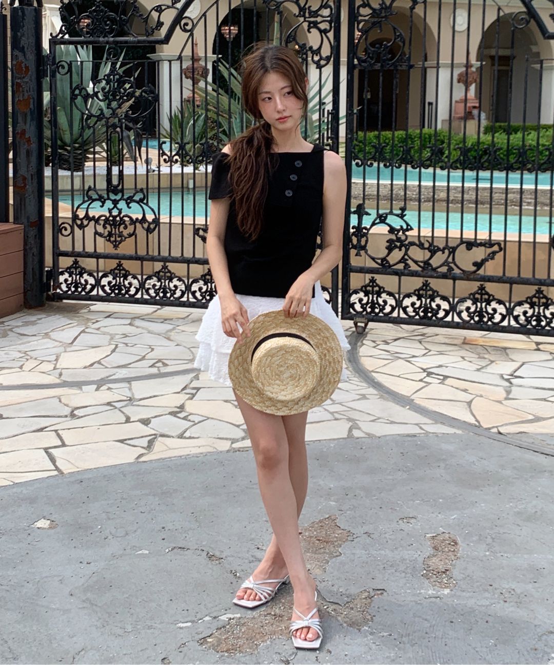 MUSINSA | LETTER FROM MOON Summer Wrinkle Cancan Mini Skirt (Skyblue)