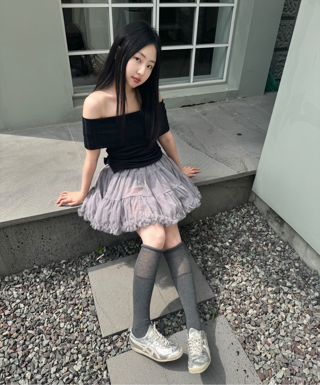 MUSINSA公式 | SINOON Tute Skirt (Light Grey)