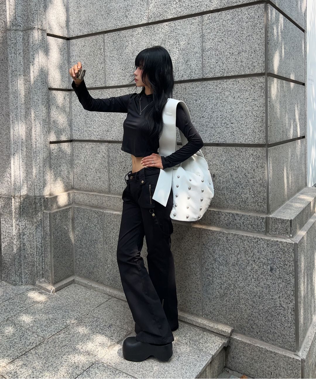 [WOOALONG]25SS★Utility Strap Bootscut Pants MUSINSA | WOOALONG Utility Strap Bootscut Pants - BLACK