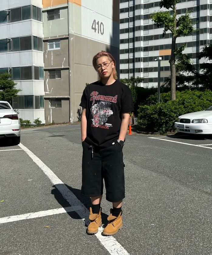 デニム・ジーパン [EXCONTAINER] Double Ni Carpenter Bermuda Denim Pants MUSINSA | EXCONTAINER Double Knee Carpenter Bermuda Denim