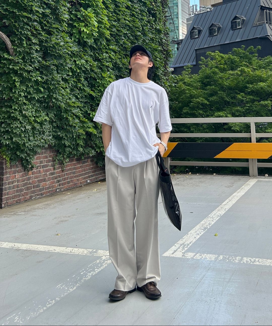 韓国大人気★MUSINSA STANDARD★Wide Hidden Banding Slacks 3色 MUSINSA | MUSINSA STANDARD Wide Hidden Banding Slacks _Gunmetal