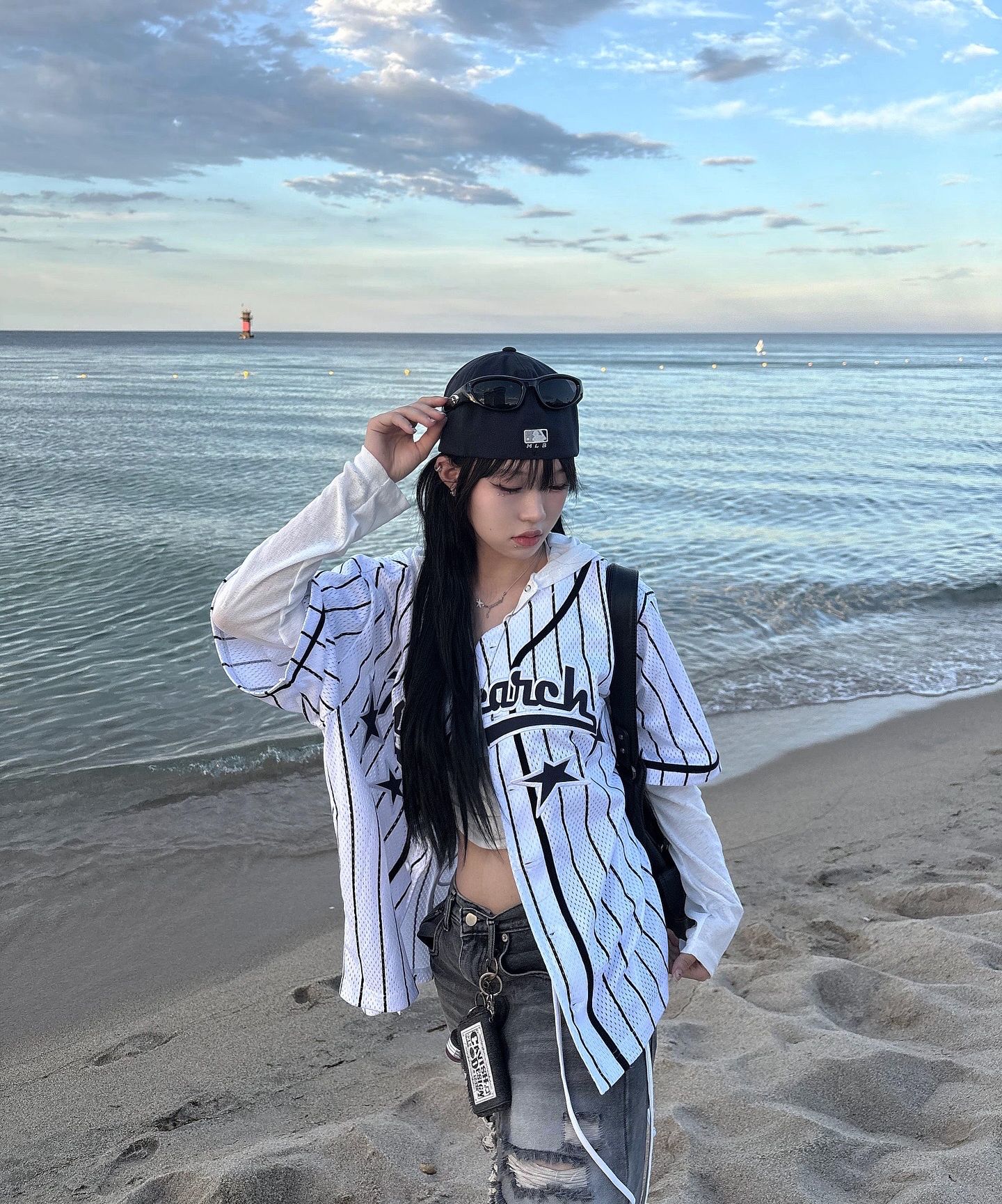 MUSINSA | FDR Star Logo Applique Baseball Shirts Blue