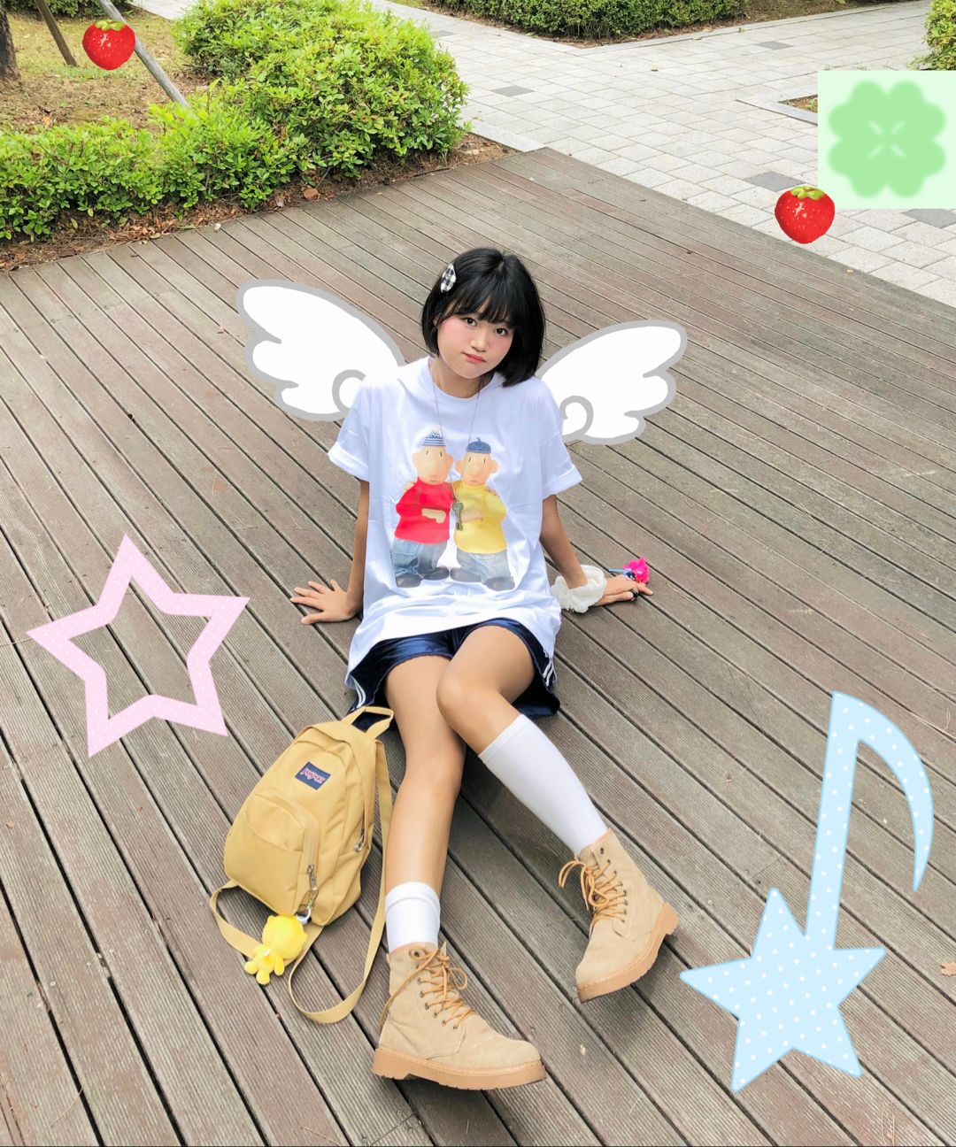 MUSINSA公式 | LAUGHER [PAT&MAT] Best Friend T-shirt - White