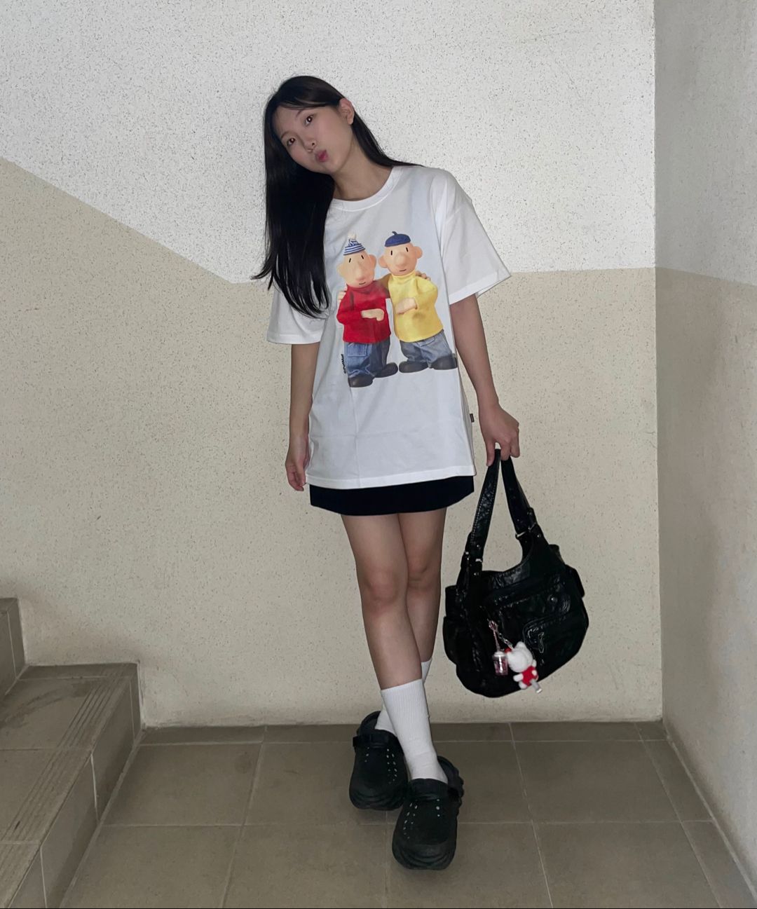 MUSINSA公式 | LAUGHER [PAT&MAT] Best Friend T-shirt - White