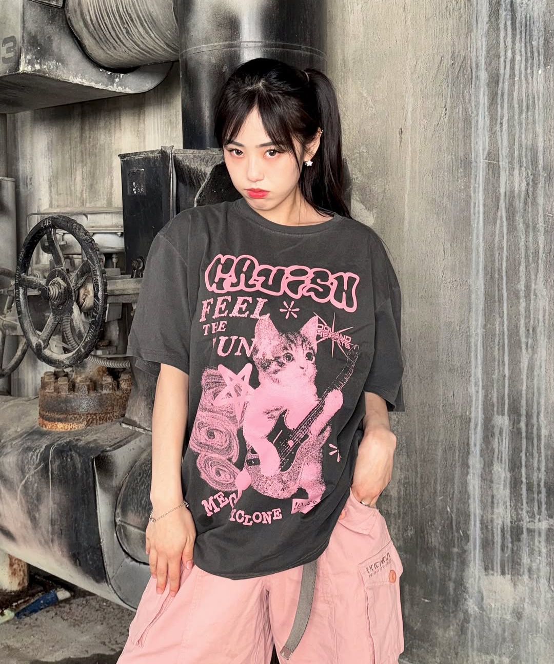 MUSINSA | CAVISH MEGA CYCLONE PIGMENT SS TEE CHARCOAL