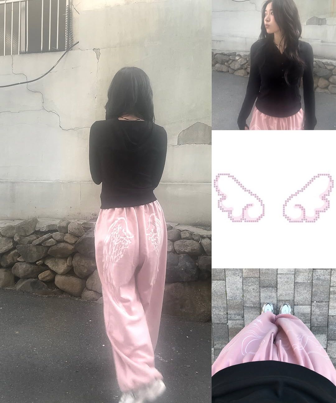 ★NASTY FANCY CLUB★ Angel Vintage Sweatpants BABY PINK F25Q ANGEL VINTAGE SWEATPANTS (BABY PINK) F25QD819 - FANCY CLUB