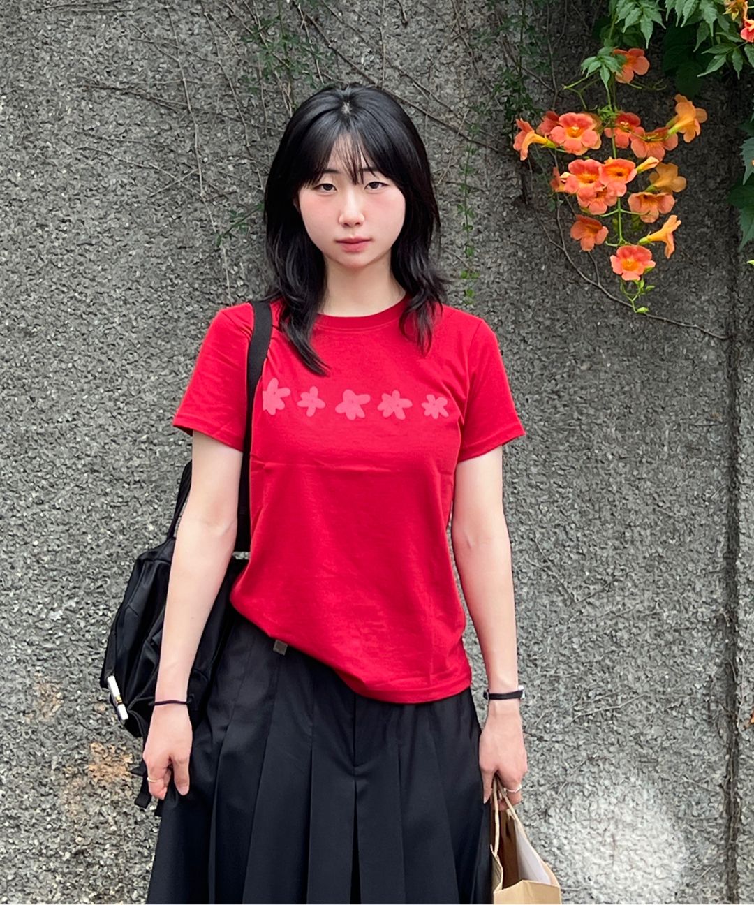 ◇OHESHIO◇ flower Standard tshirt red MUSINSA公式 | OHESHIO flower standard t-shirt (red)