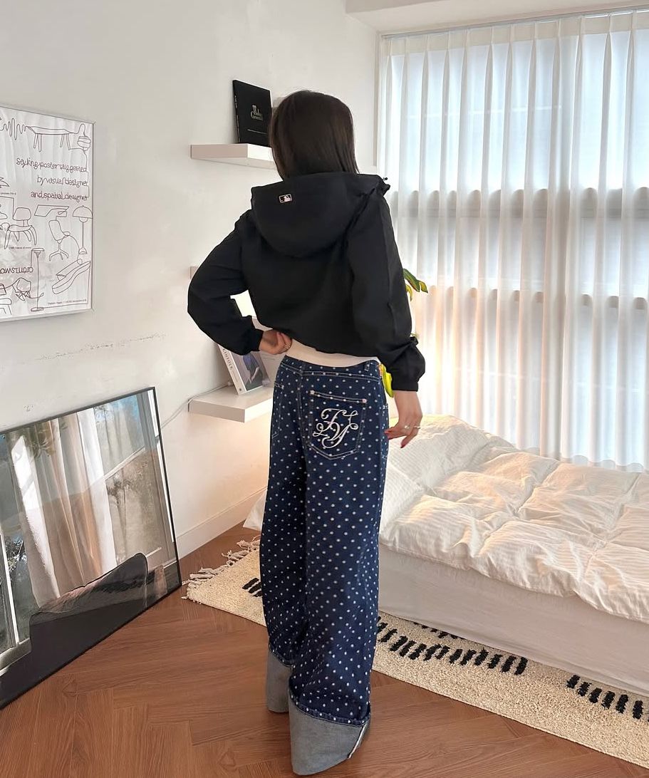 【FANCY CLUB】 STRING DOT ROLL-UP PANTS ★送料・関税込★ ☆FANCY CLUB☆ 【送料0/関税0】STRING DOT ROLL-UP PANTS 2色
