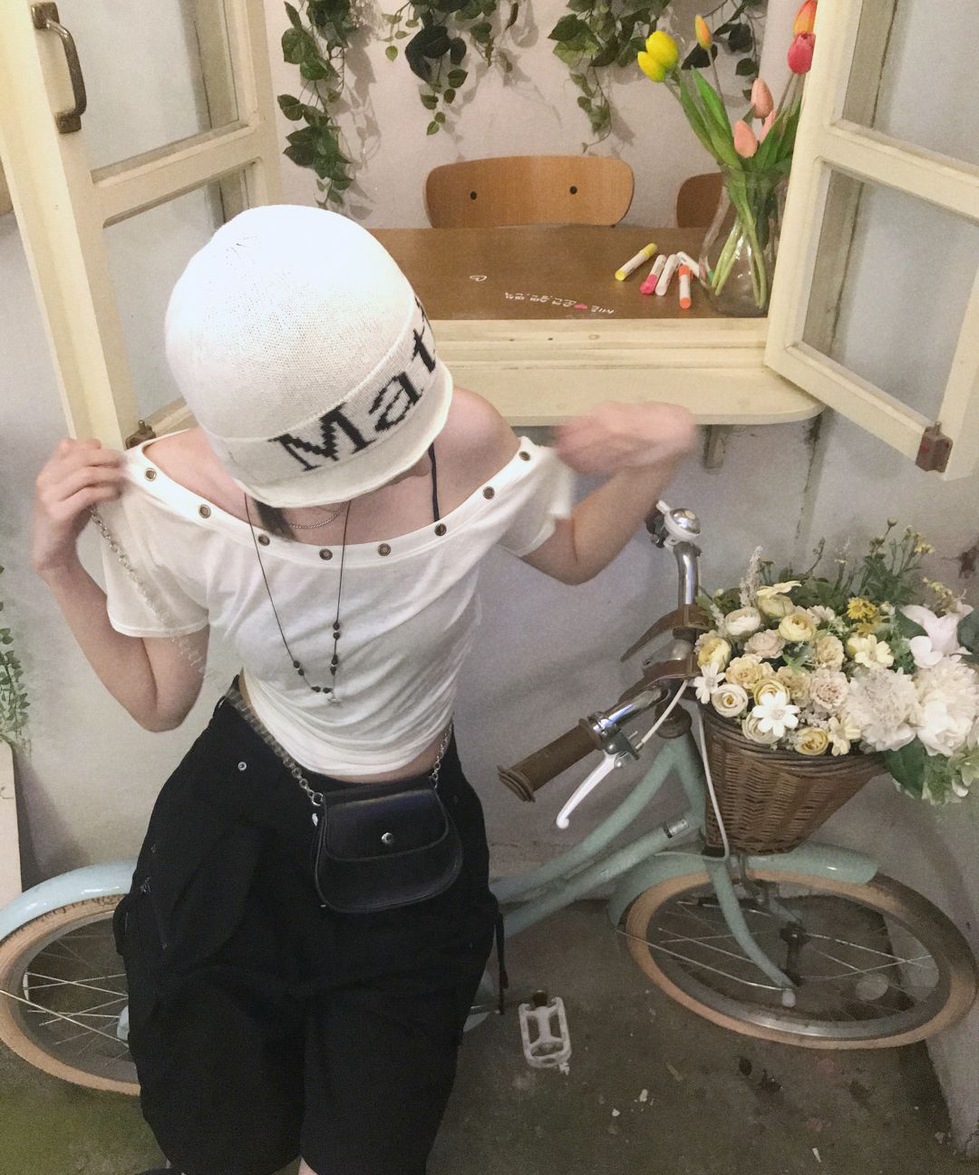 【韓国 Pleasenofollow】Harry Button Unbal Shirring Short Top MUSINSA | PLEASENOFOLLOW Harry Button Unbal Shirring Short