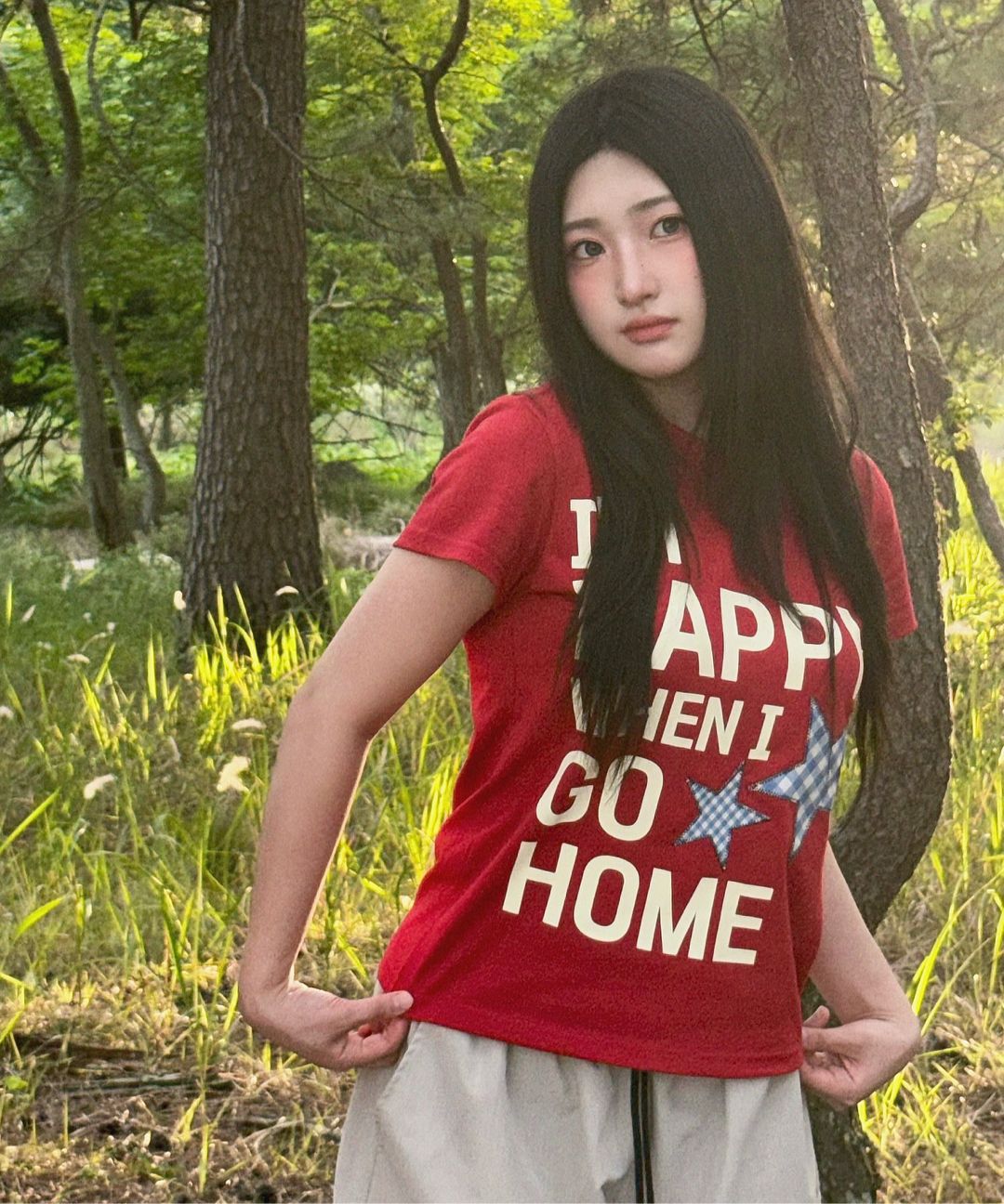 ★WAIKEI★ I am HAPPY short sleeve t-shirt pink YKBE01TS16-2 MUSINSA | WAI KEI I am HAPPY short sleeve t-shirt pink