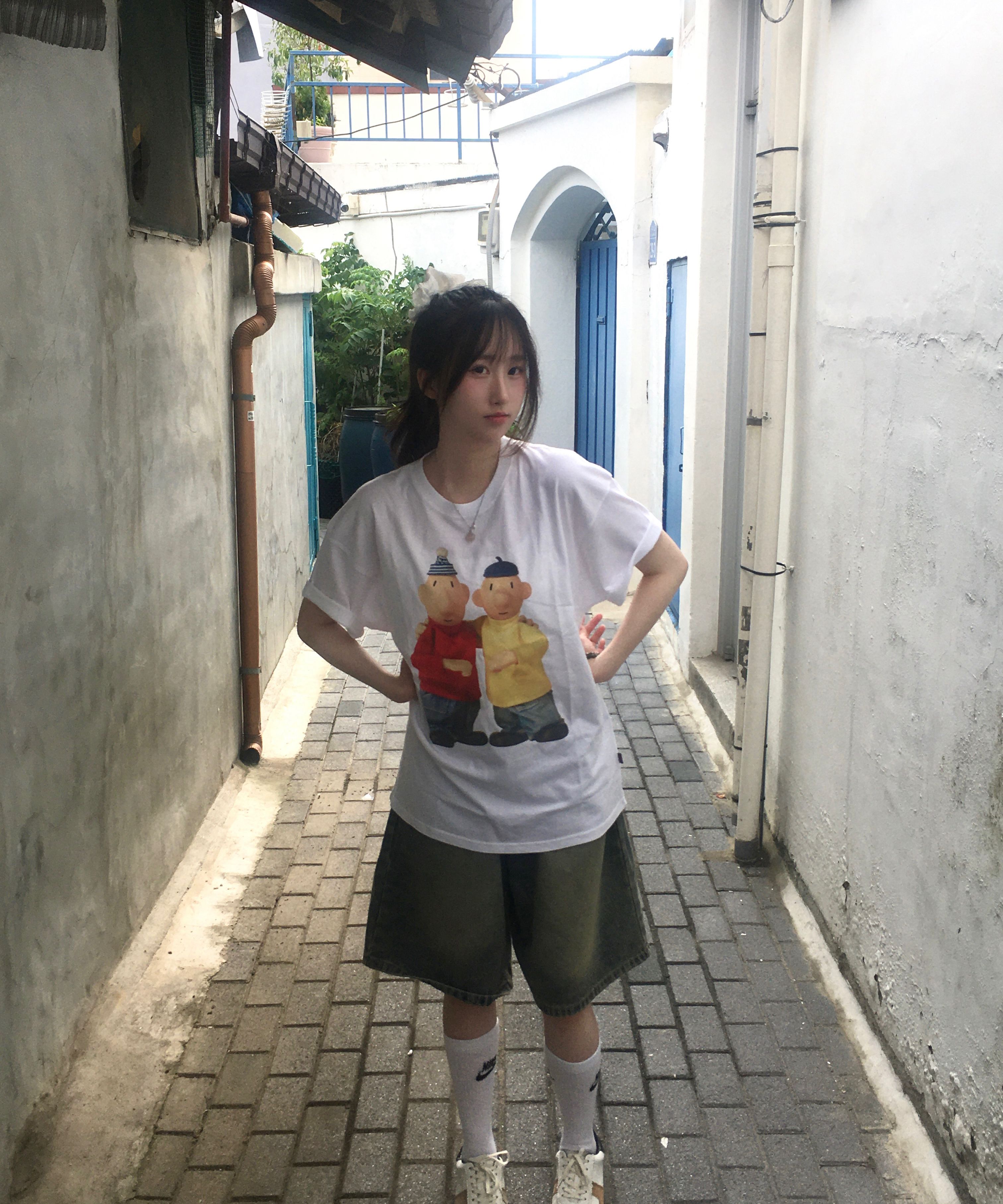 MUSINSA | LAUGHER [PAT&MAT] Best Friend T-shirt - White