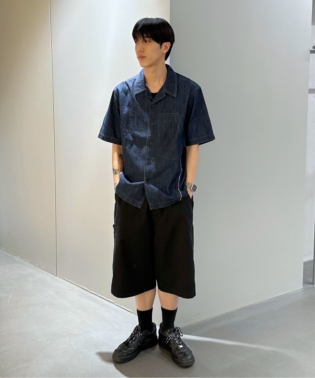 パンツ INSILENCE Cotton Twill Bermuda Pants MUSINSA | INSILENCE Cotton Twill Bermuda Pants BLACK