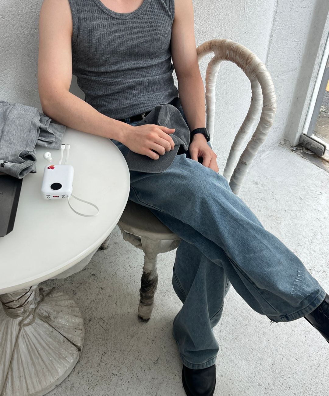 MUSINSA公式 | FILLUMINATE Damaged washed denim pants