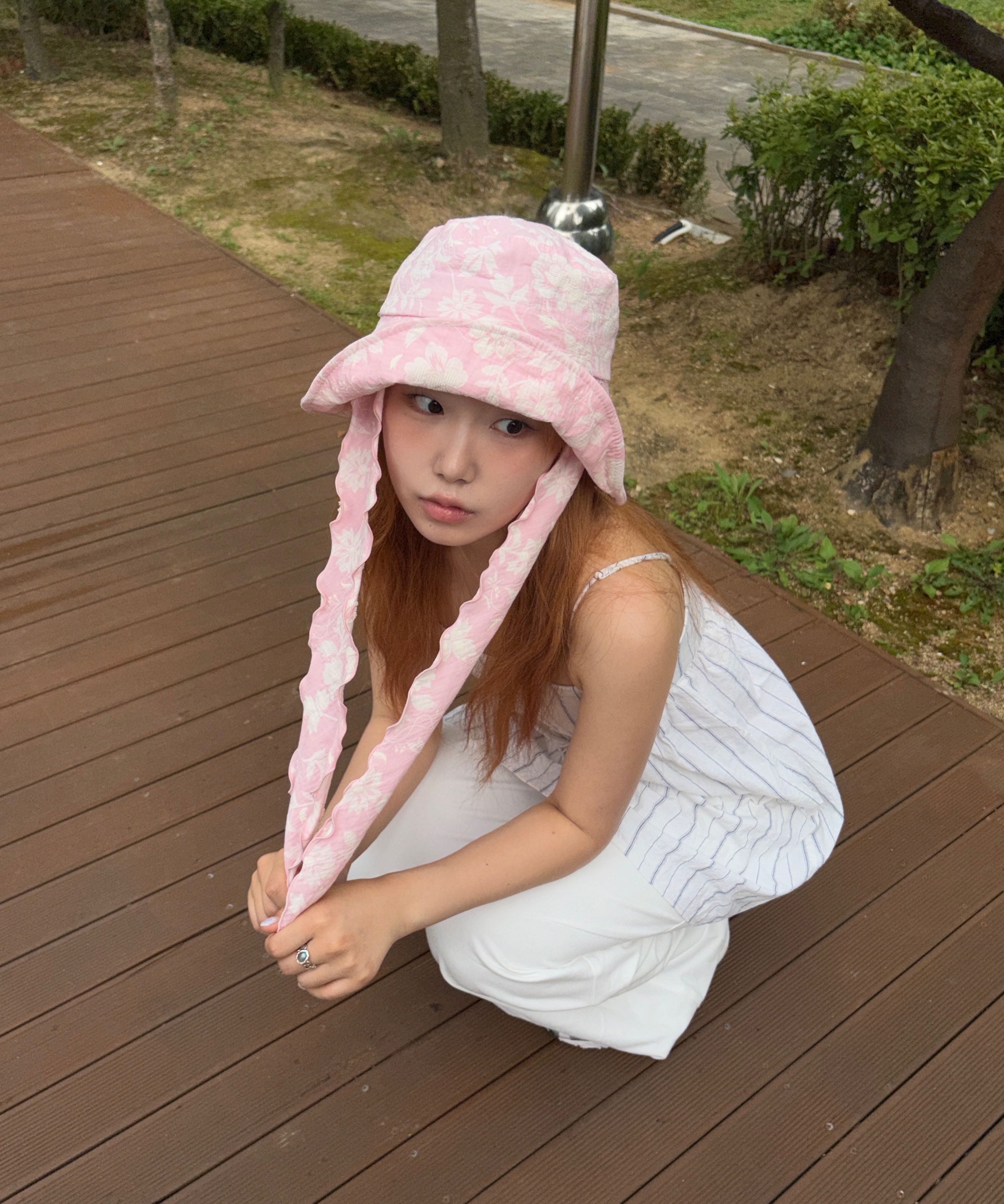 MUSINSA | FUNFROMFUN Scarf Bucket Hat, White