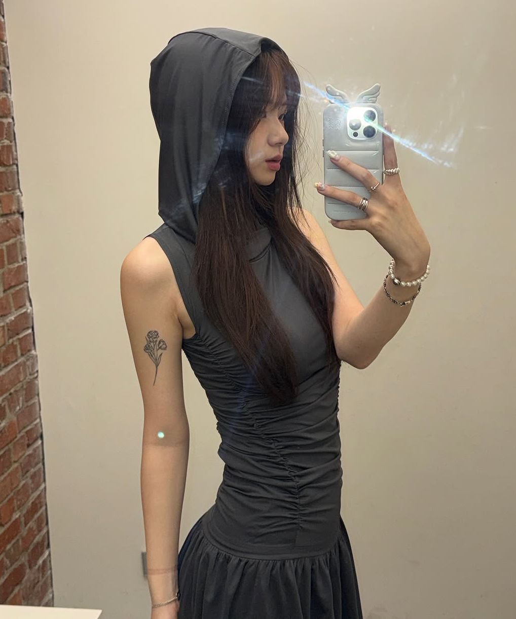 ●FLARE UP● Hooded High Neck Dress FL-155 (4色) Hooded High Neck Dress (FL-155_White) - FLAREUP | 60
