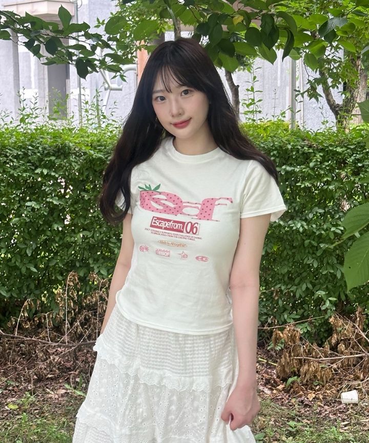 Tシャツ・カットソー ESCAPEFROM STARDENIM ESCF LOGO COLLAGE PRINT SLIMFIT T-shirt MUSINSA | ESCAPEFROM Strawberry Dot ESCF Logo Collage Print