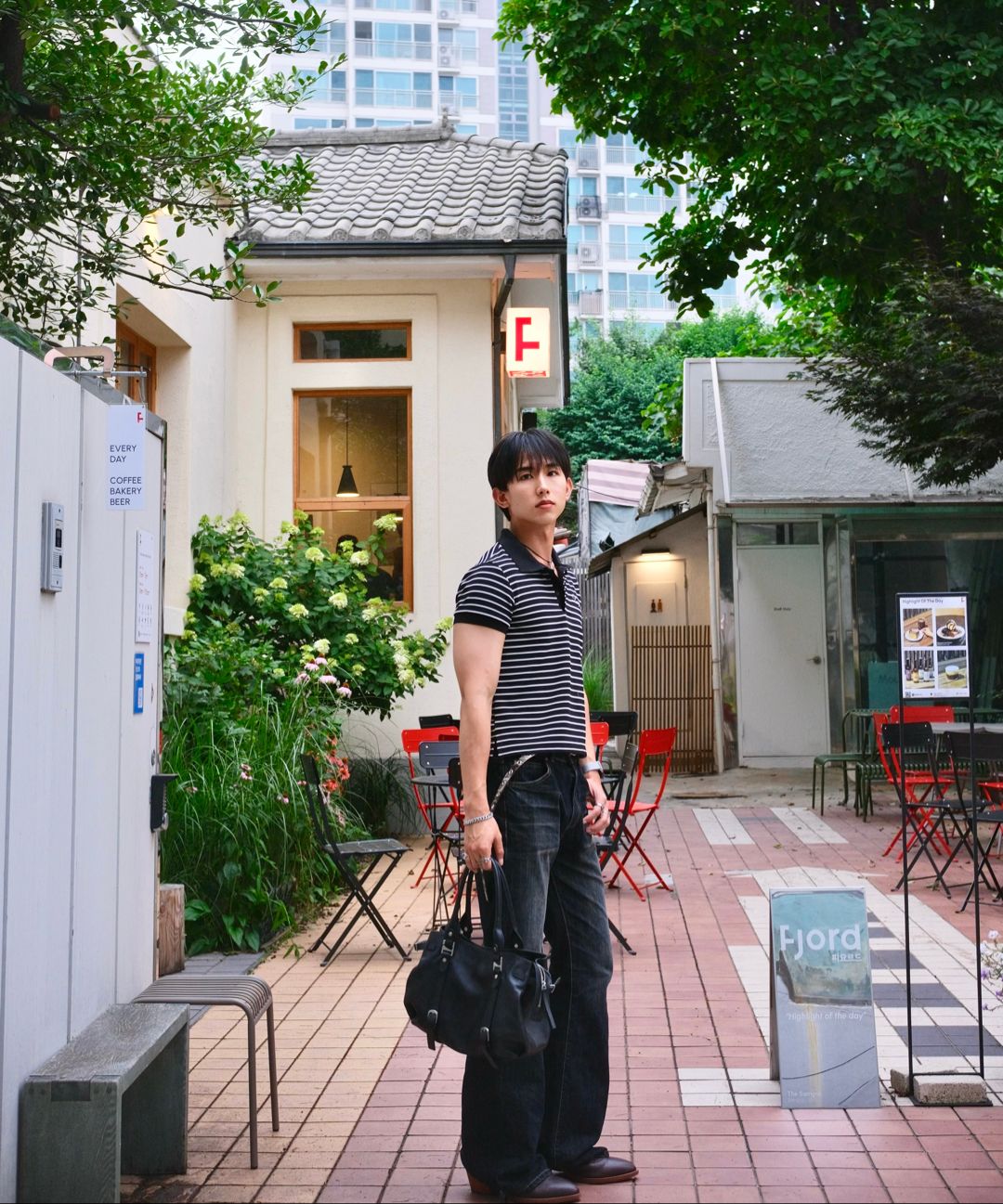 MUSINSA | LECYTO Mirage Multi Stripe PK_[Charcoal]