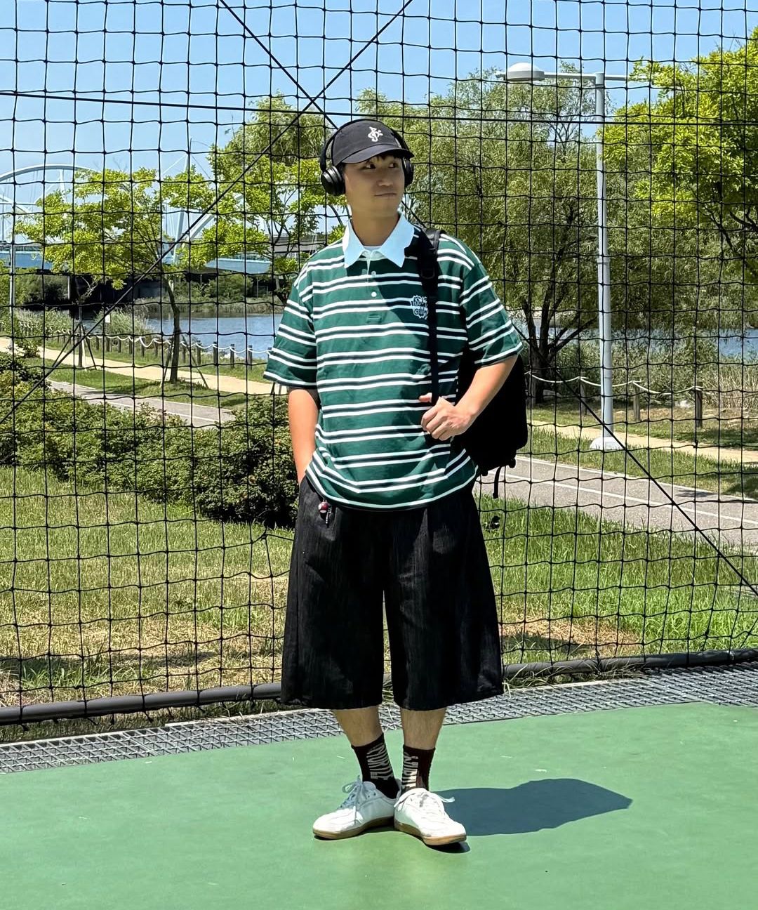 MUSINSA | LUVM UNISEX OVERSIZE STRIPE T-SHIRT_GREEN