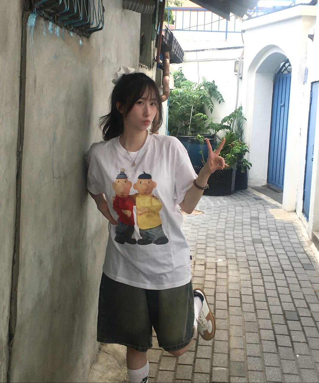 MUSINSA公式 | LAUGHER [PAT&MAT] Best Friend T-shirt - White
