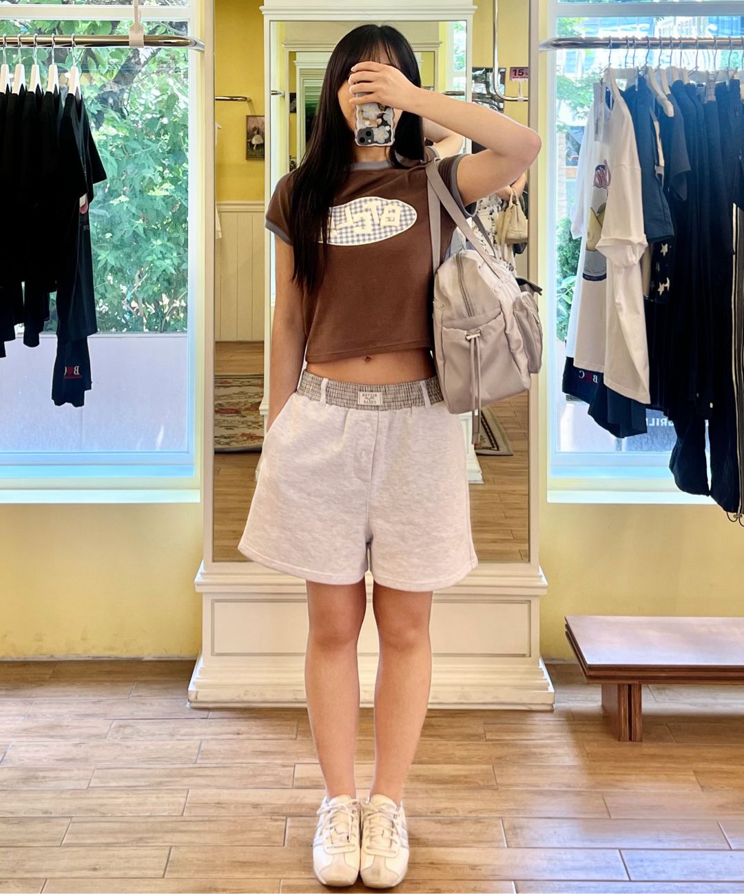 MUSINSA | BITTERCELLS Heidi Check Ringer Tee-Brown
